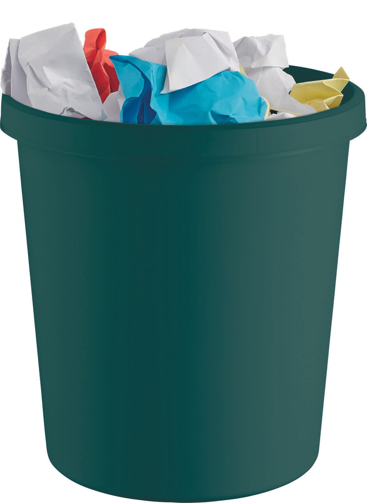 Helit Papierkorbthe green german 18 Liter grn rund umlaufender Griffrand aus