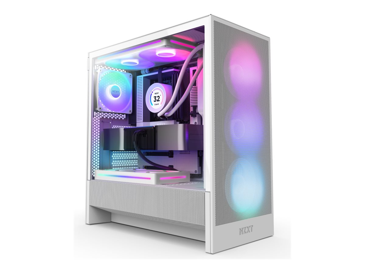 NZXT H series H5 Flow RGB - Mid tower - E-ATX - Seitenteil mit Fenster (geh�rtetes Glas)