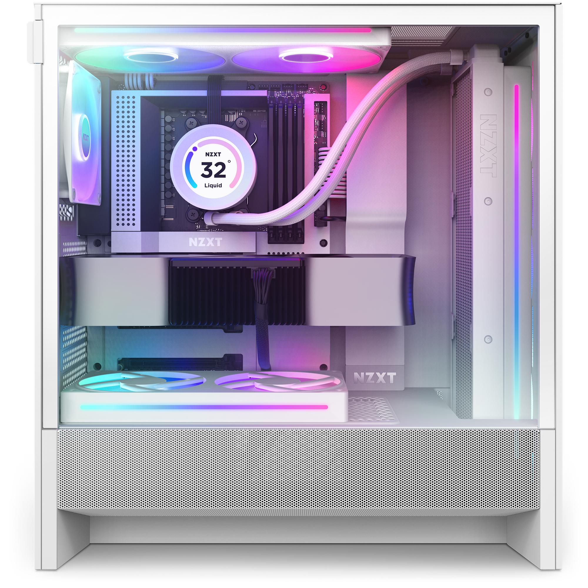 NZXT H series H5 Flow RGB - Mid tower - E-ATX - Seitenteil mit Fenster (geh�rtetes Glas)