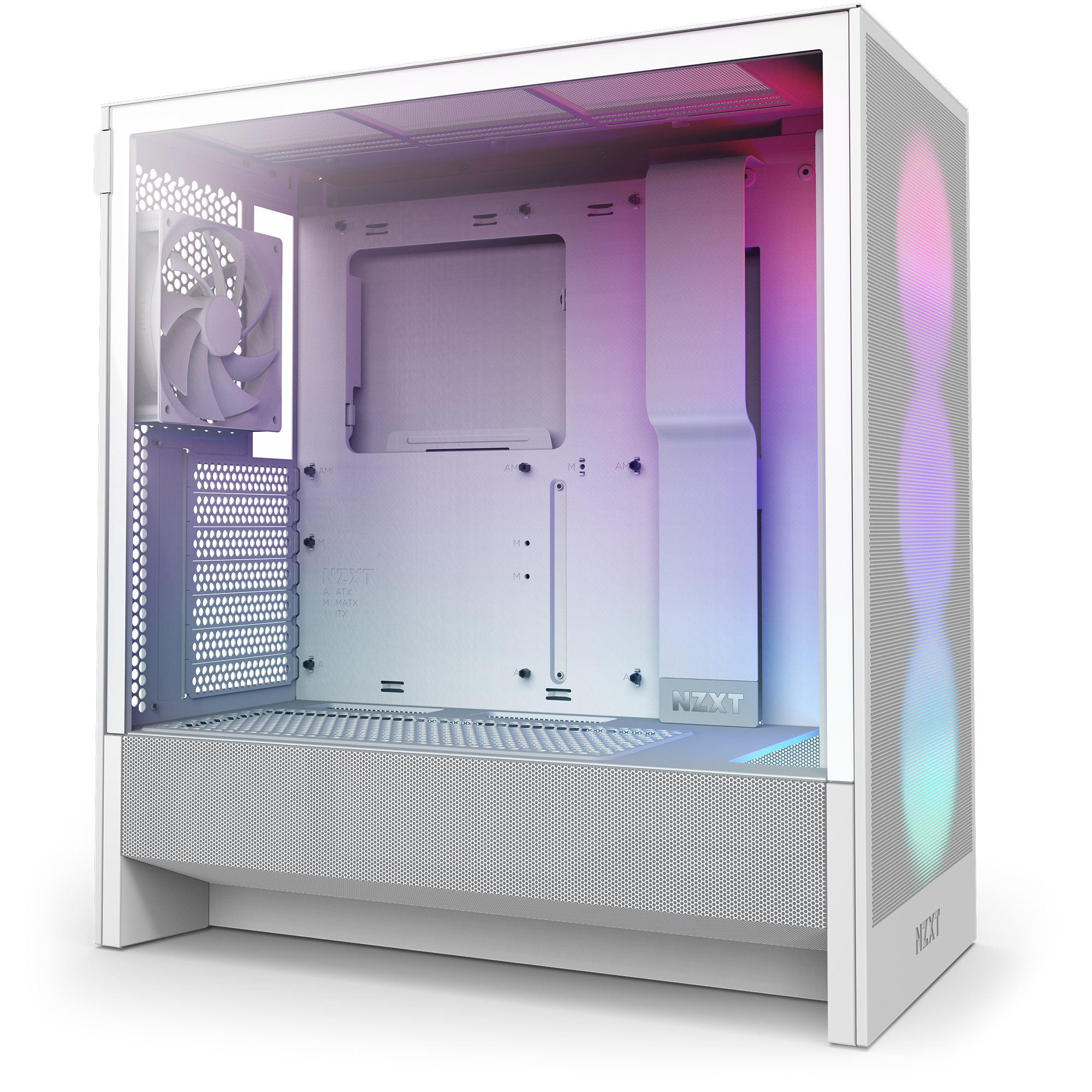NZXT H series H5 Flow RGB - Mid tower - E-ATX - Seitenteil mit Fenster (geh�rtetes Glas)