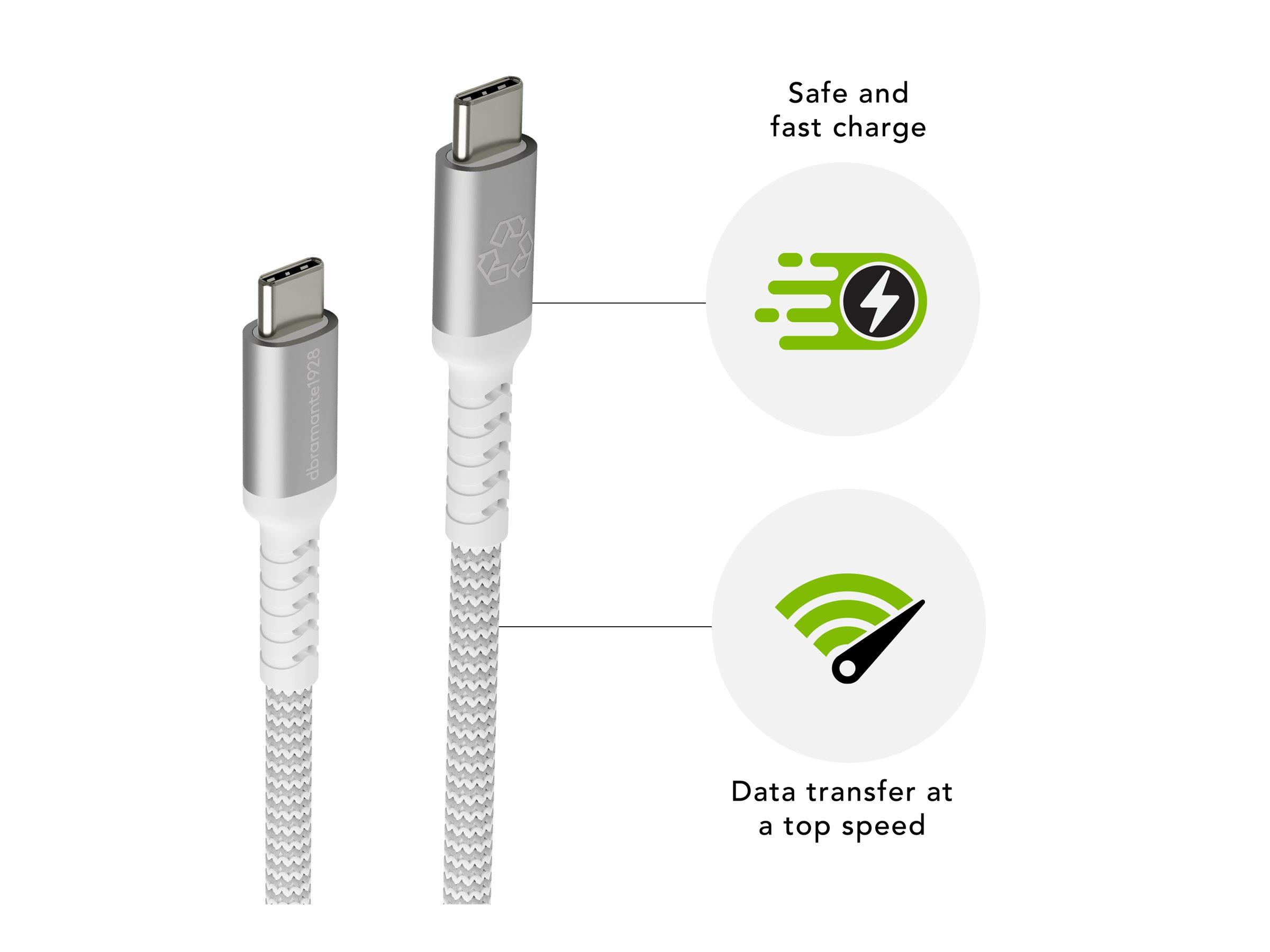 dbramante1928 re-charge cable USB USB 2.0 2,5 m USB C Blanco