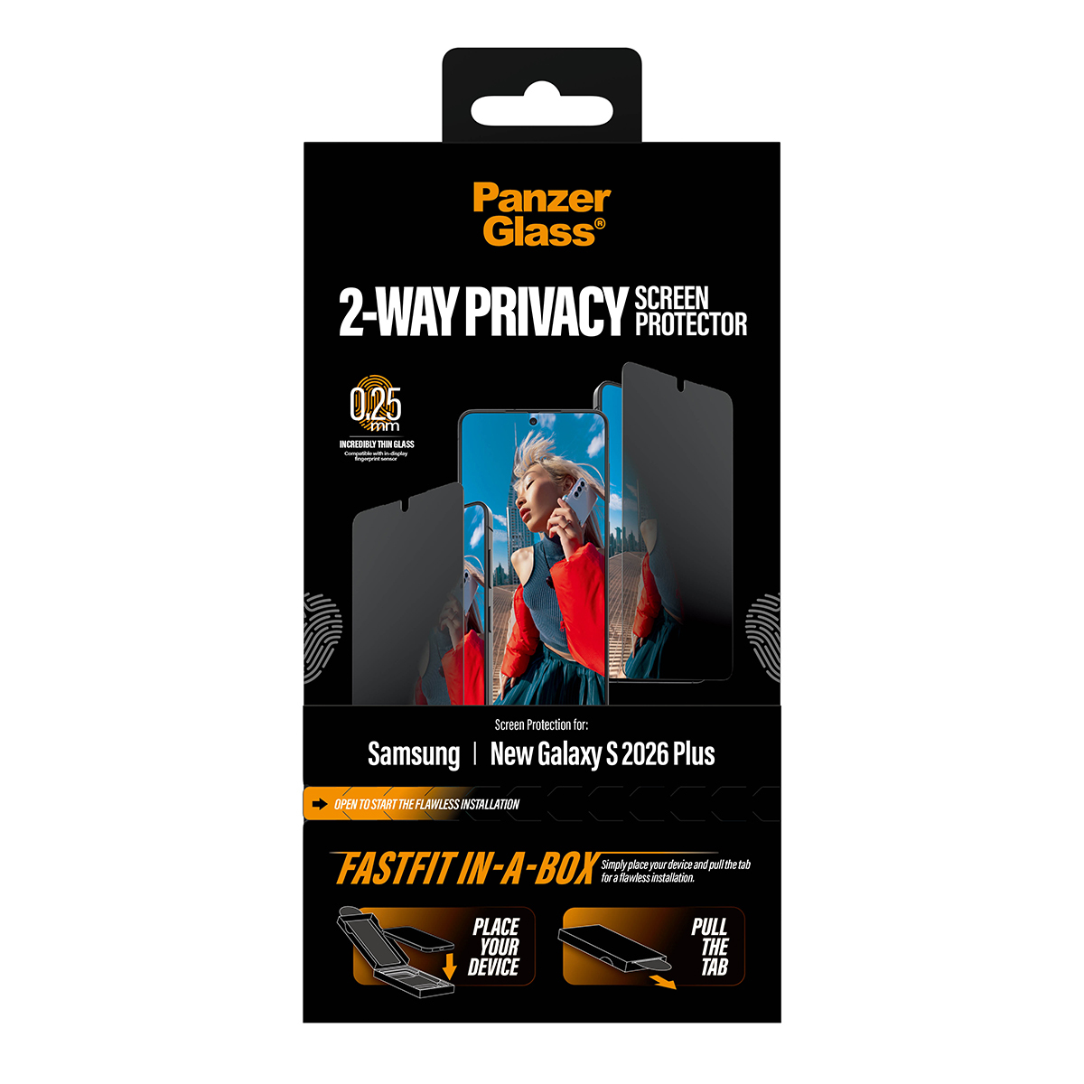 PanzerGlass 2-Way Privacy SCREEN PROTECTOR Samsung Galaxy S26 PLUS Ultra-Wide Fit W. FASTFIT