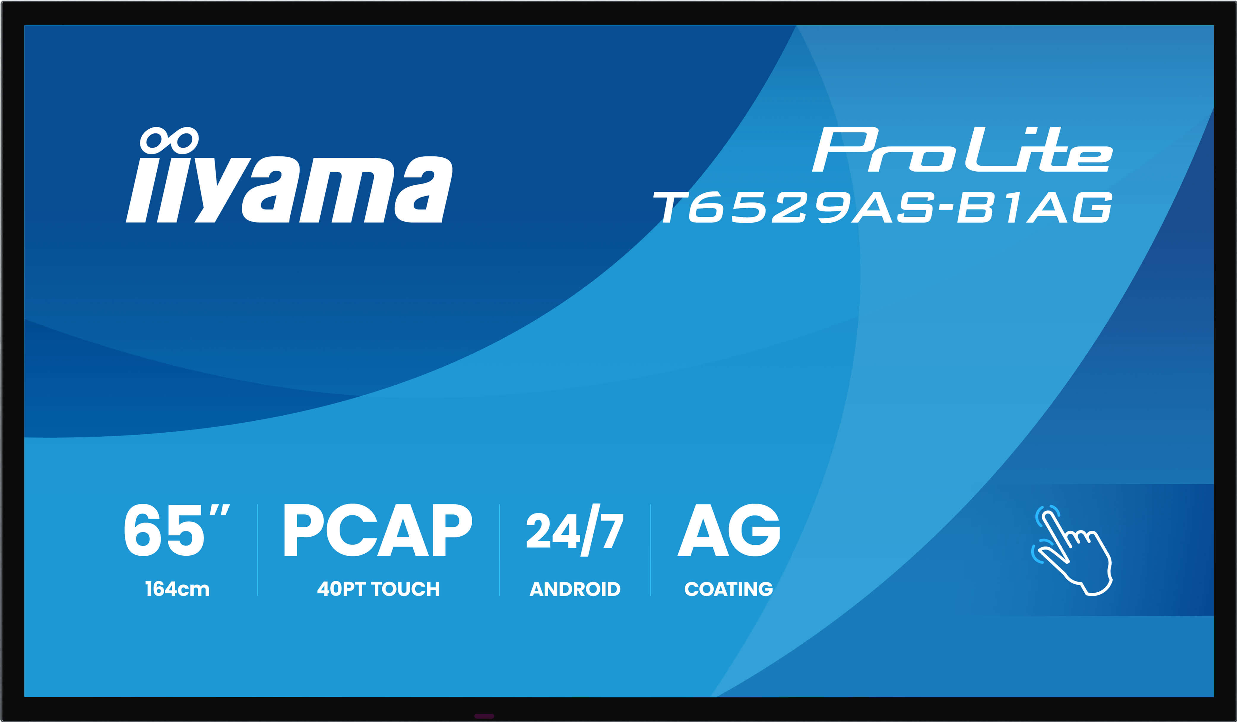 iiyama T6529AS-B1AG Signage Display Interactive flat panel 163.8 cm (64.5) LED Wi-Fi 500 cd/m� 4K Ultra HD Black Touchscreen Built-in processor Android 24/7
