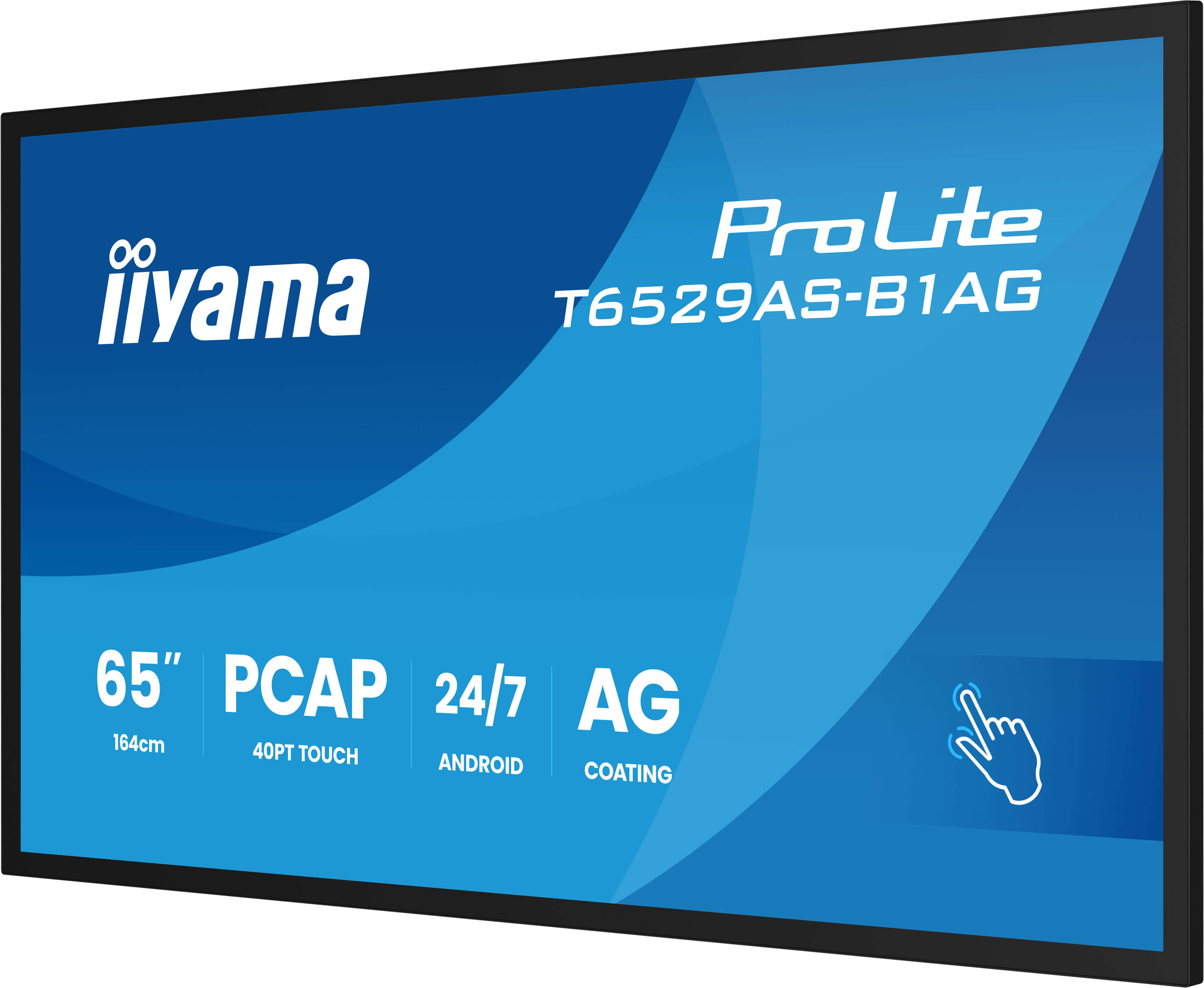 iiyama T6529AS-B1AG Signage Display Interactive flat panel 163.8 cm (64.5) LED Wi-Fi 500 cd/m� 4K Ultra HD Black Touchscreen Built-in processor Android 24/7