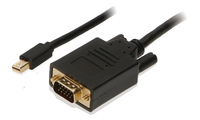 2-power CAB0027A Videokabel-Adapter 1 m VGA (D-Sub) Mini DisplayPort Schwarz