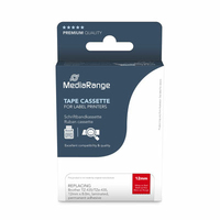 MEDIARANGE Schriftbandkassette wei auf rot 8m x 12mm