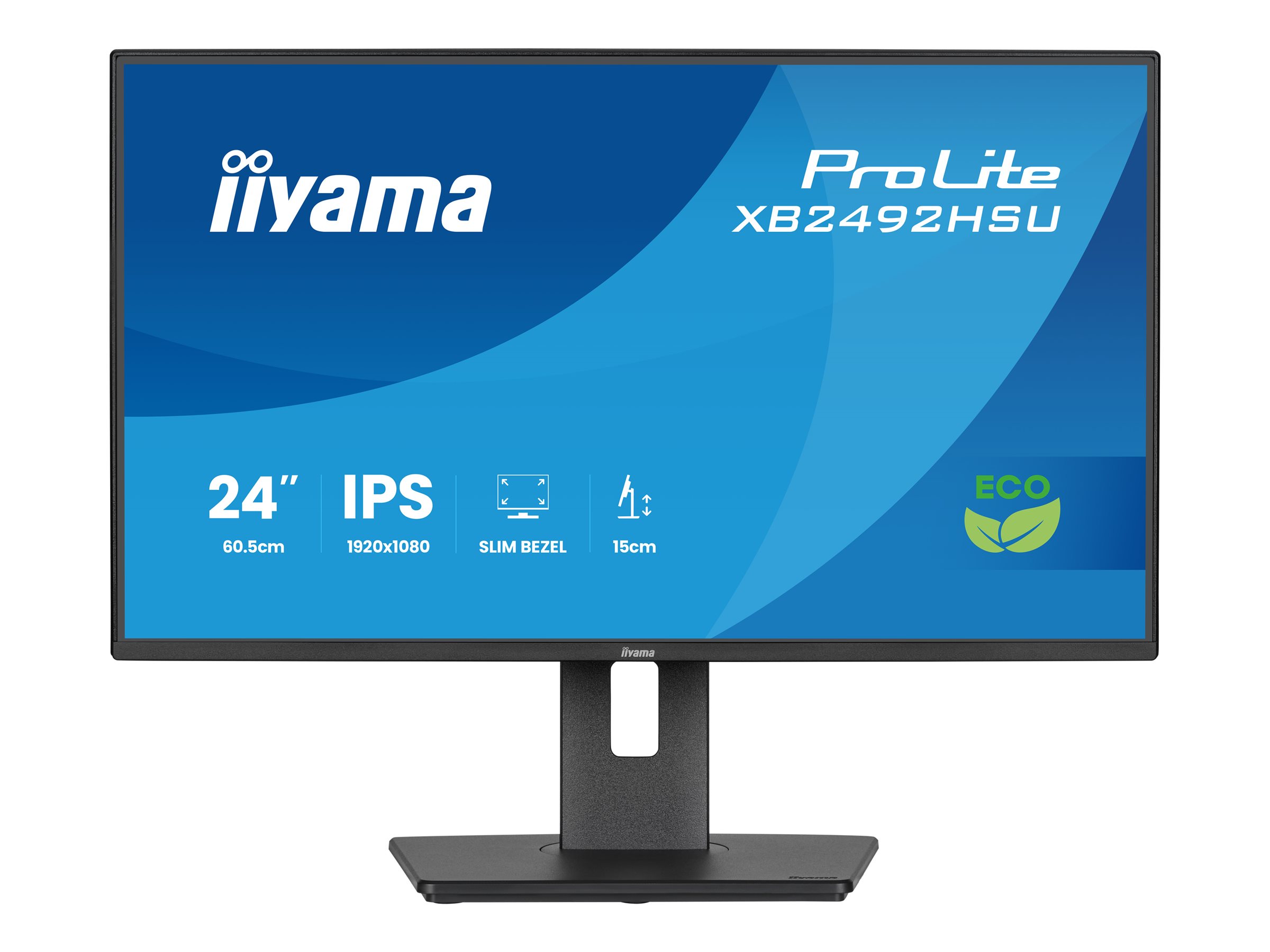 iiyama ProLite 24 IPS Full HD panel with 4-side slim bezel, B energy class and height adjustable stand