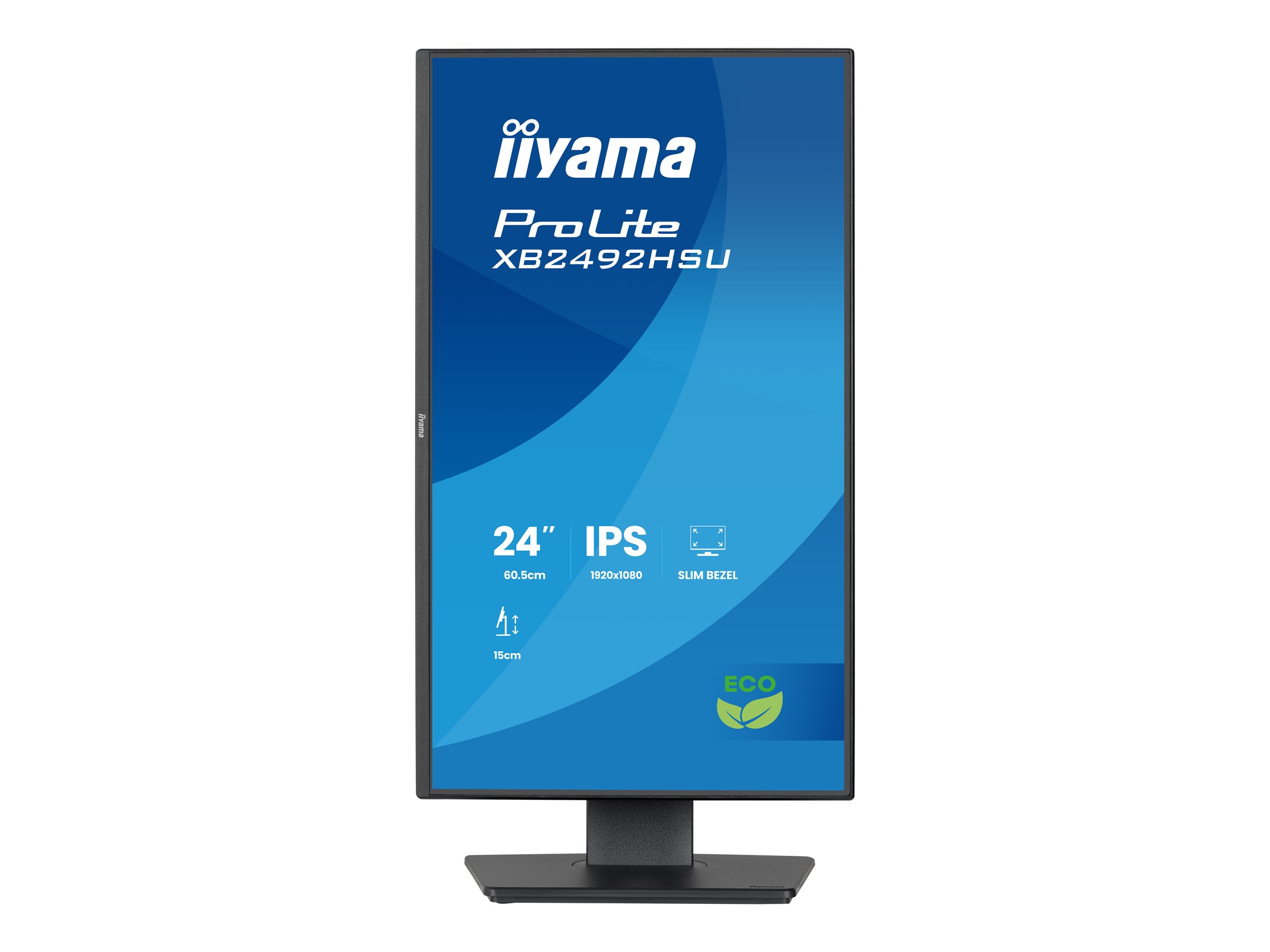 iiyama ProLite 24 IPS Full HD panel with 4-side slim bezel, B energy class and height adjustable stand