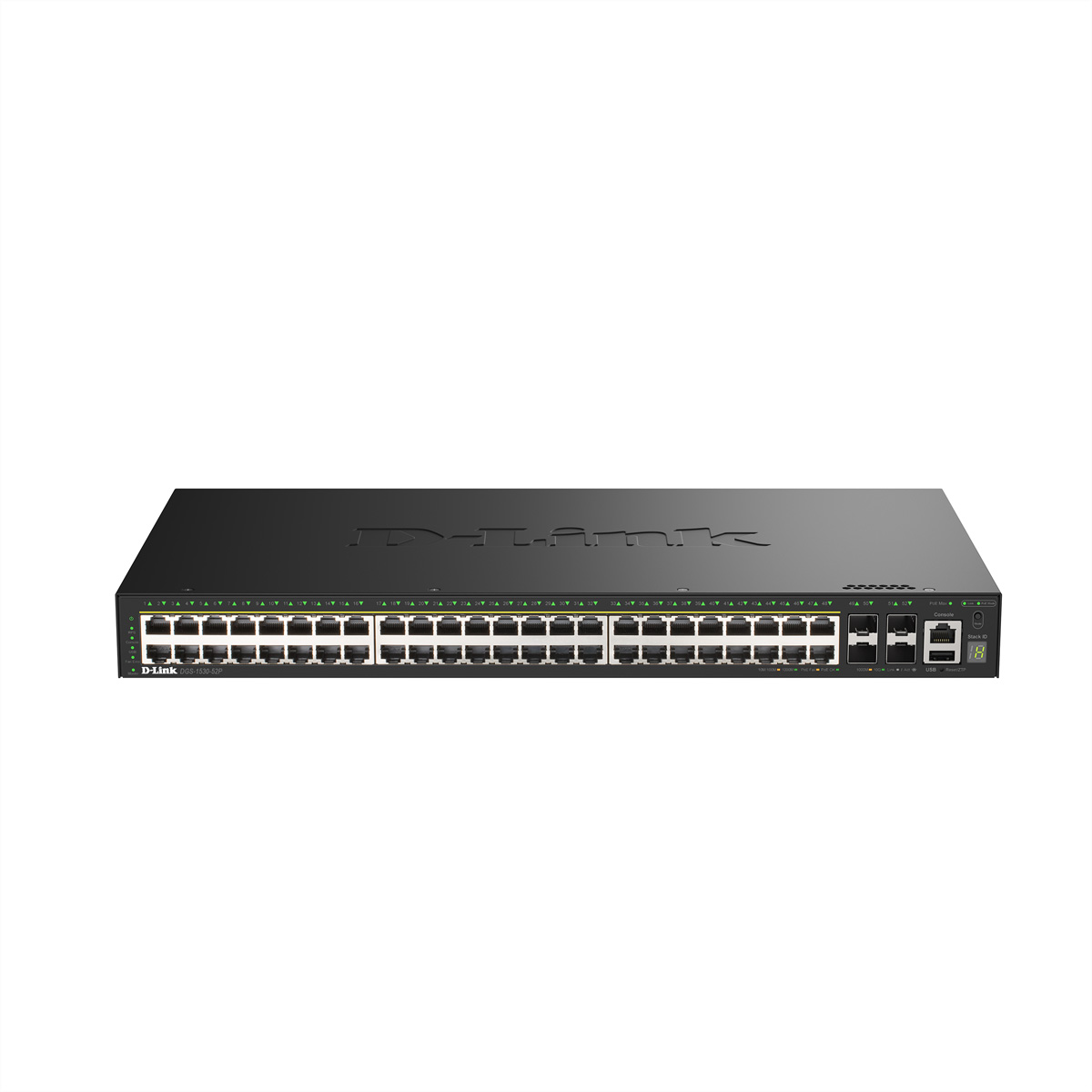 D-Link DGS-1530-52P/E switch di rete Gestito L2 Gigabit Ethernet (10/100/1000) Supporto Power over Ethernet (PoE) Nero