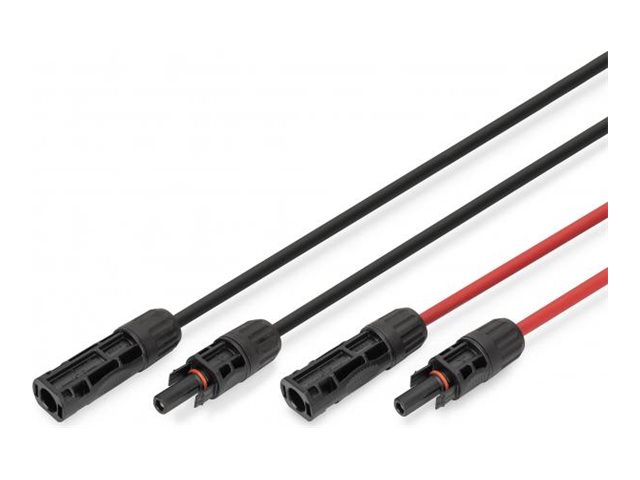 DIGITUS Solarkabel Verlngerung 10m, 6mm, MC4-Anschluss, PV-Kabel 1500V DC, UV-bestndig & wetterfest, 2 Kabel, 1x Schwarz, 1x Rot