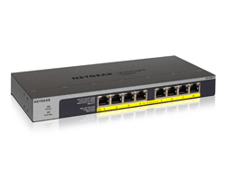 NETGEAR GS108LP No administrado Gigabit Ethernet (10/100/1000) Energa sobre Ethernet (PoE) 1U Negro, Gris