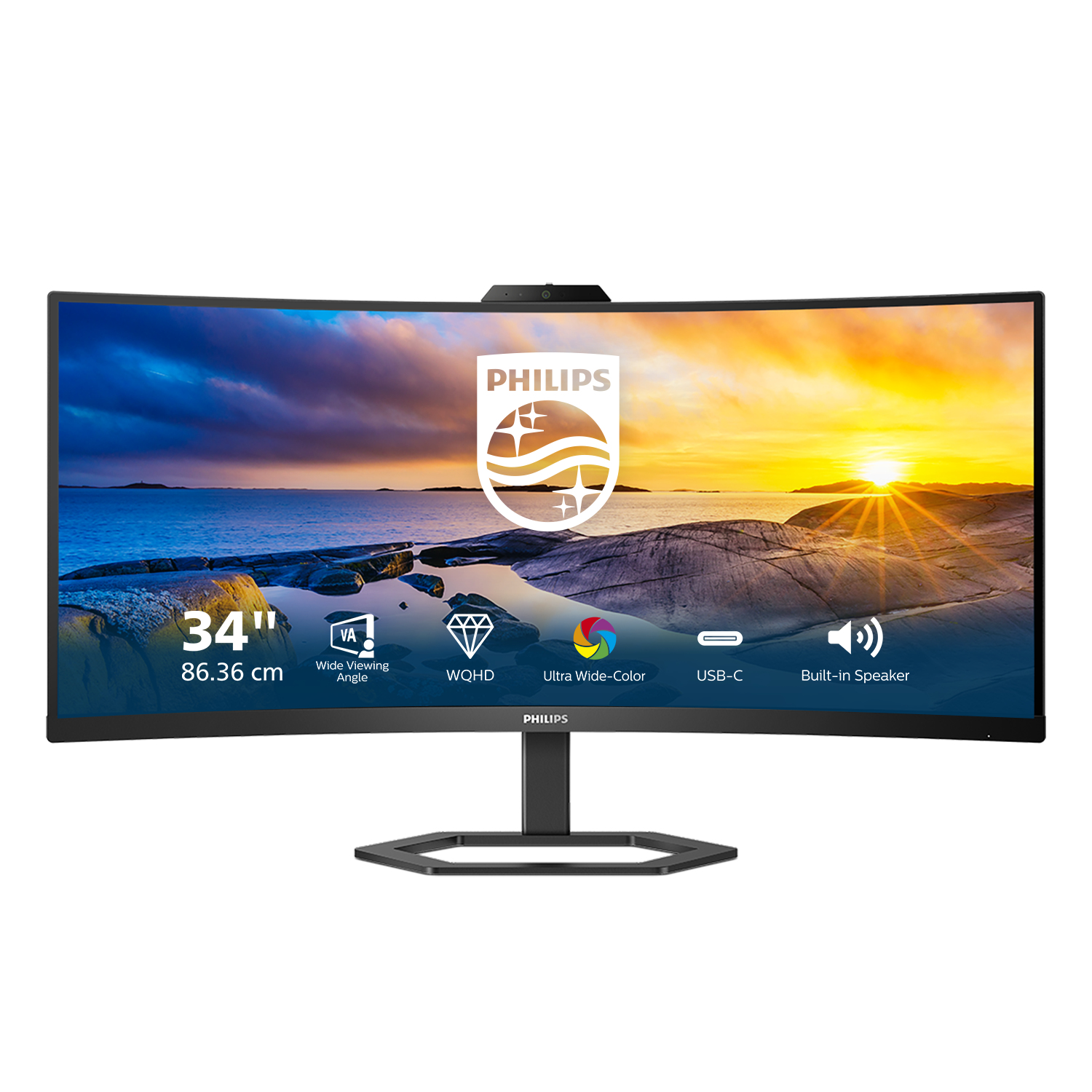 Philips 5000 series 34E1C5600HE/00 LED display 86.4 cm (34) 3440 x 1440 pixels 4K Ultra HD Black