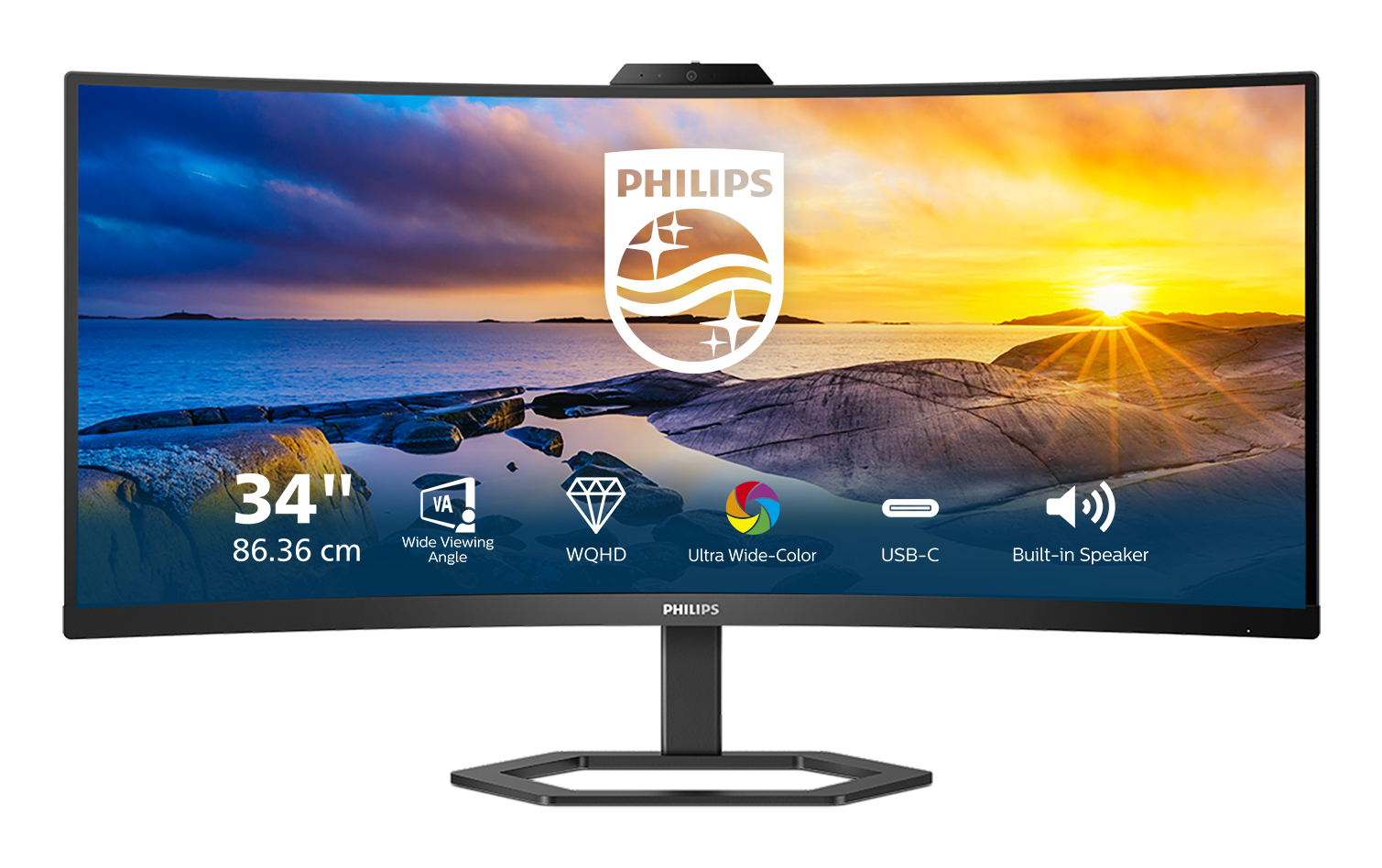 Philips 5000 series 34E1C5600HE/00 computer monitor 86.4 cm (34) 3440 x 1440 pixels 4K Ultra HD LED Black