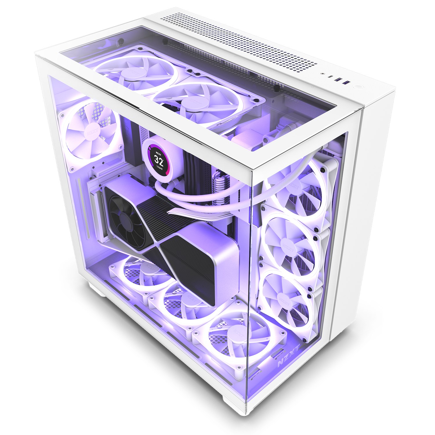 NZXT H series H9 Elite - Mid tower - ATX - Seitenteil mit Fenster (geh�rtetes Glas)