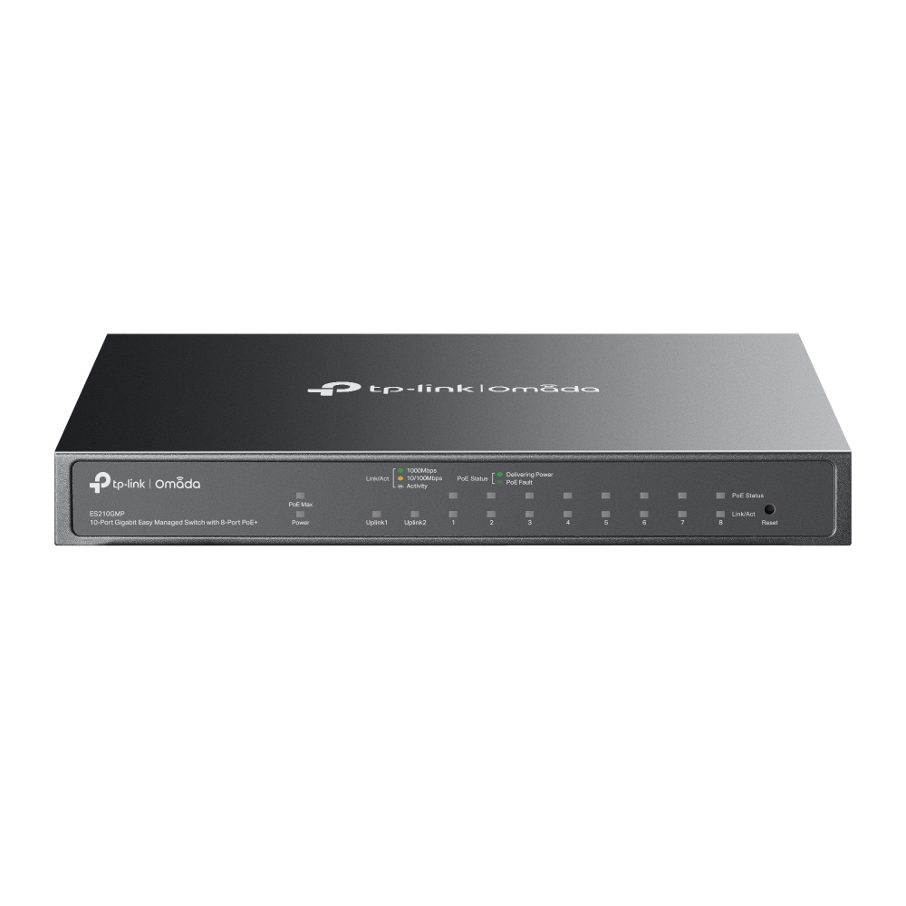 TP-Link Omada ES210GMP commutateur r�seau G�r� Gigabit Ethernet (10/100/1000) Connexion Ethernet, supportant lalimentation via ce port (PoE) Noir