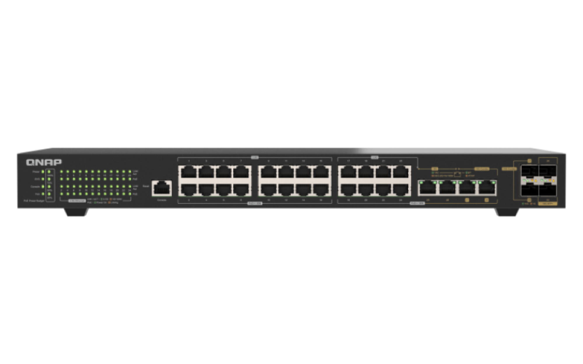 QNAP QSW-M2130P-2C2S26T Mgmt Switch 24x 2.5Gb - Switch - 240 Gbps