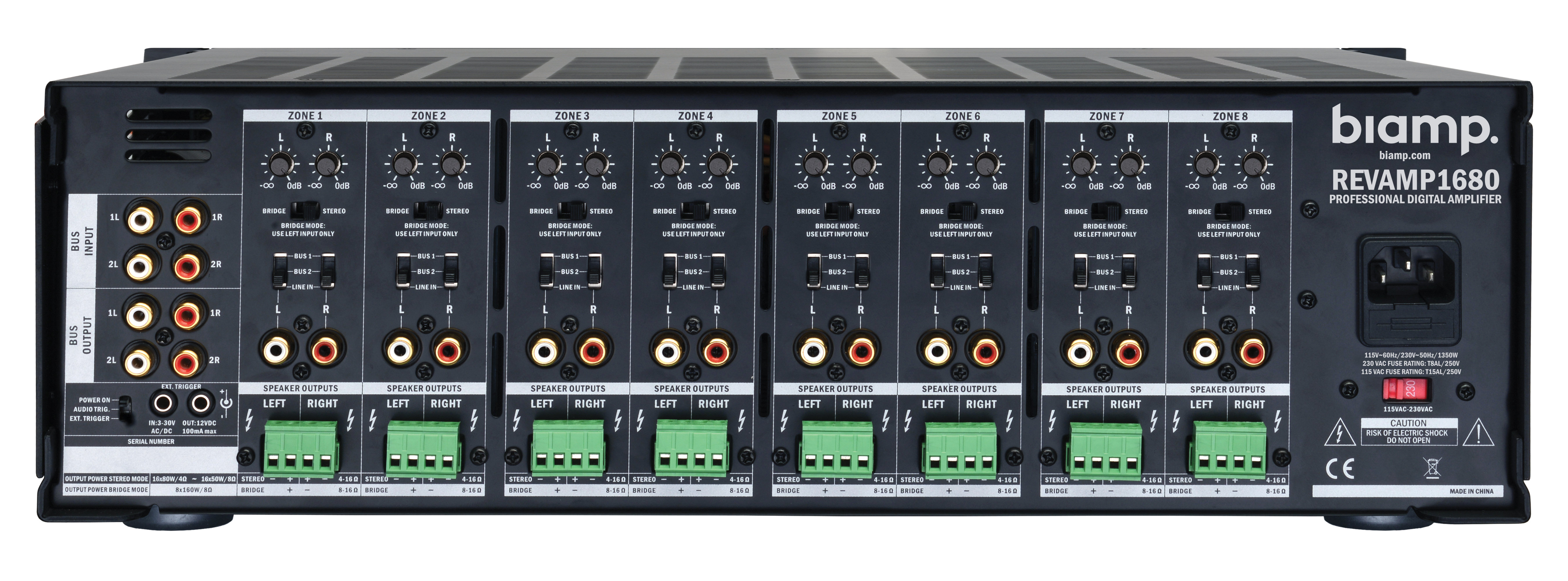 Biamp Commercial Audio REVAMP1680 Rendimiento/fase Negro