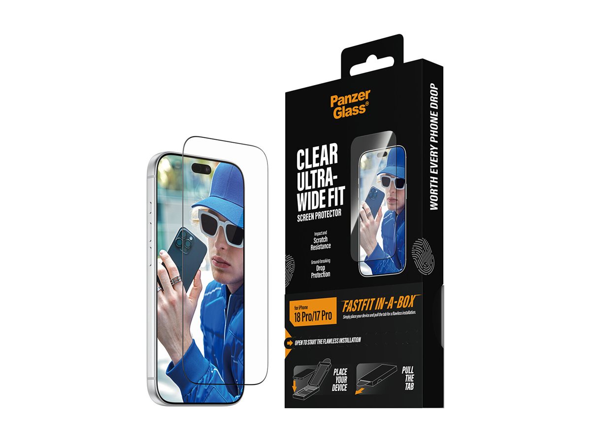 PanzerGlass Bildschirmschutz f�r Handy - ultra-breite Passform mit FASTFIT IN-A-BOX