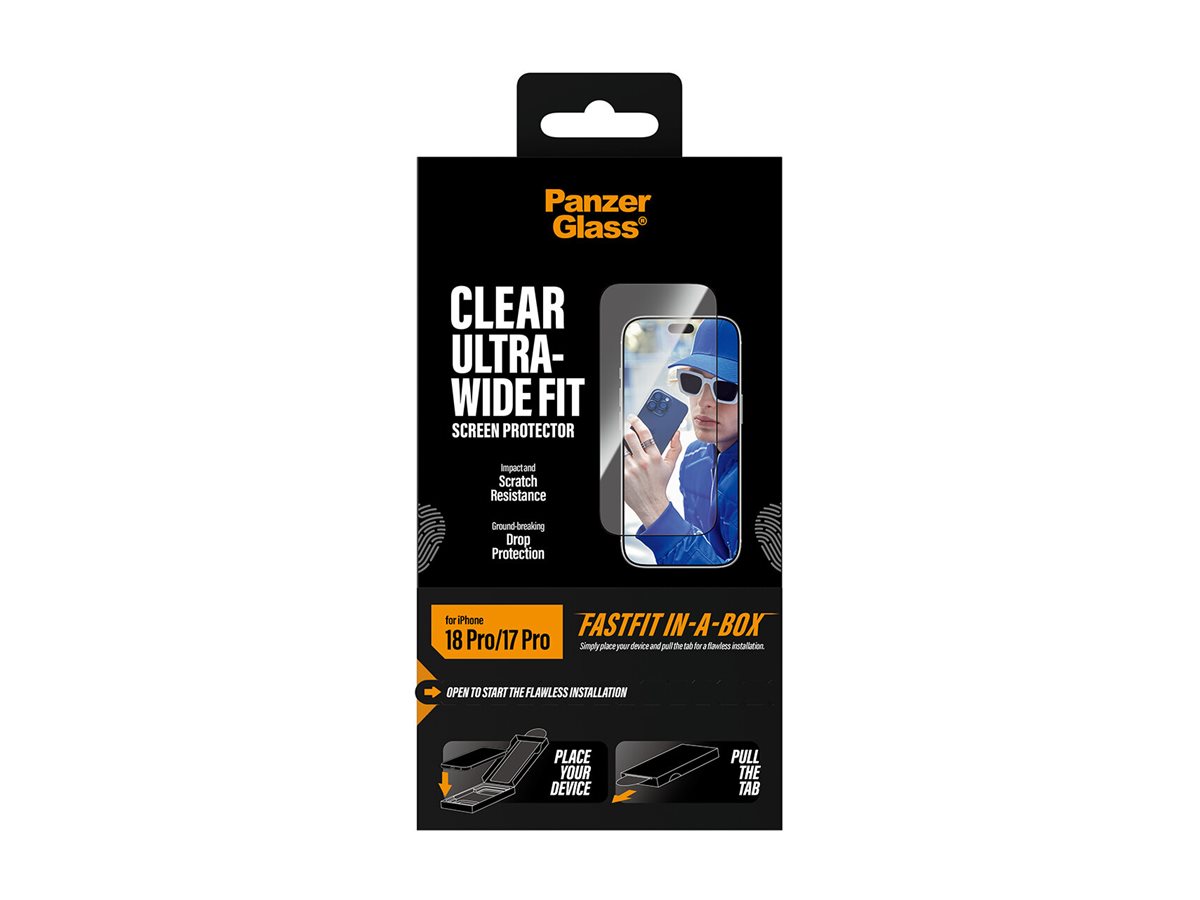 PanzerGlass Bildschirmschutz f�r Handy - ultra-breite Passform mit FASTFIT IN-A-BOX