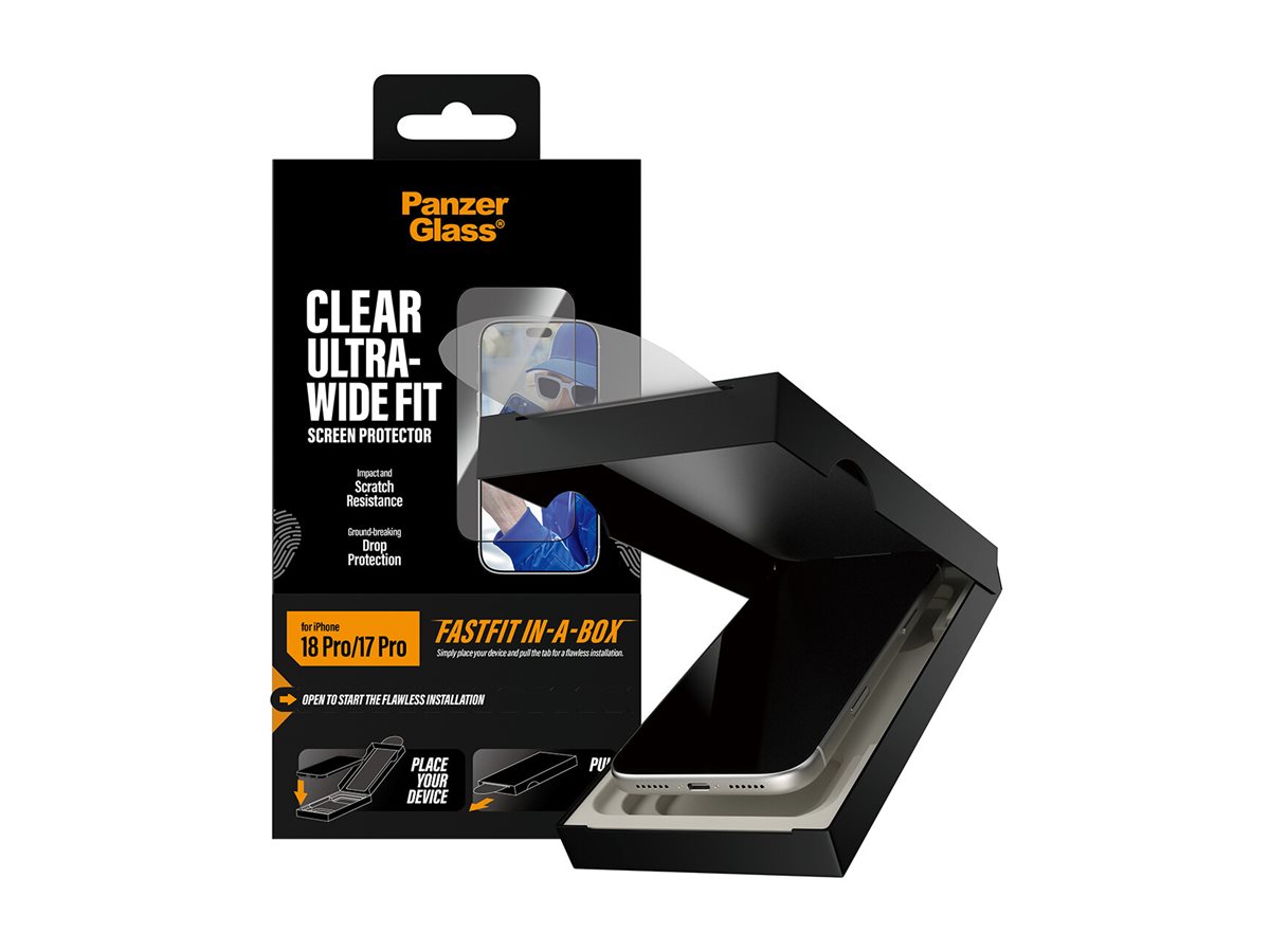 PanzerGlass Bildschirmschutz f�r Handy - ultra-breite Passform mit FASTFIT IN-A-BOX