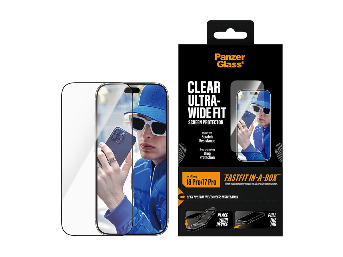 PanzerGlass Bildschirmschutz f�r Handy - ultra-breite Passform mit FASTFIT IN-A-BOX