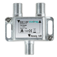 axing BAB 1-06P - Kabelsplitter - 5 - 1218 MHz - Grau - A - 6 dB - F