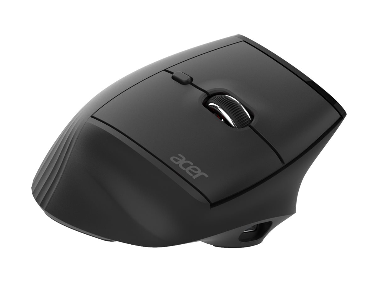 Acer Smart Fit - Maus - vertikal - ergonomisch - Laser - 10 Tasten - kabellos - 2.4 GHz, Bluetooth 5.0 - kabelloser Empf�nger (USB)