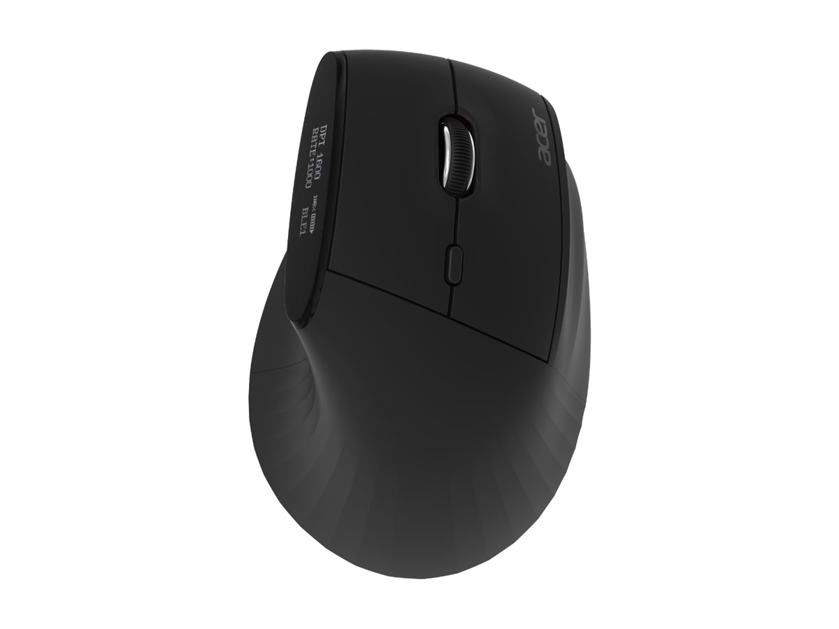 Acer Smart Fit - Maus - vertikal - ergonomisch - Laser - 10 Tasten - kabellos - 2.4 GHz, Bluetooth 5.0 - kabelloser Empf�nger (USB)