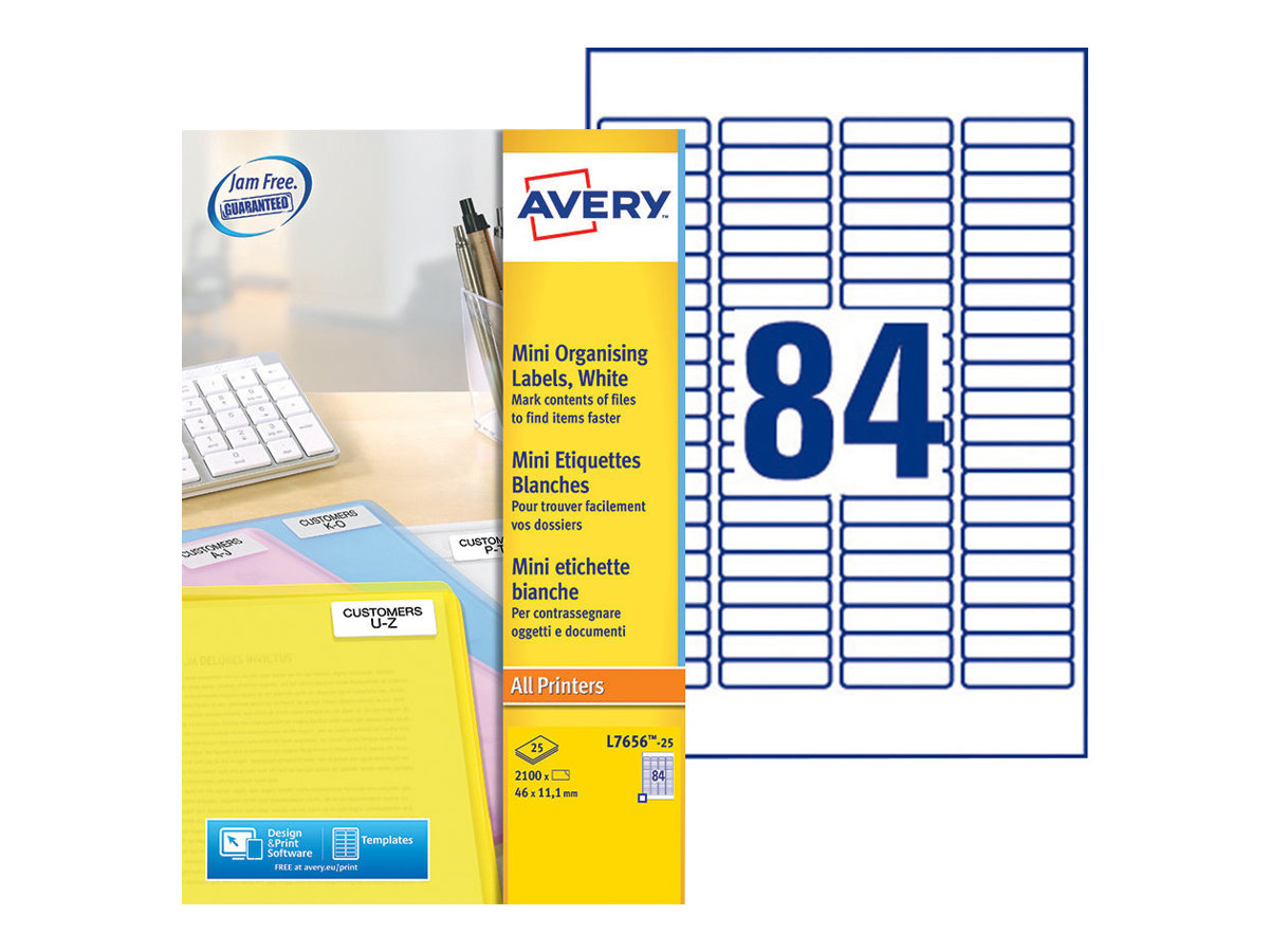 Avery L7656-25 tiquette  imprimer Blanc