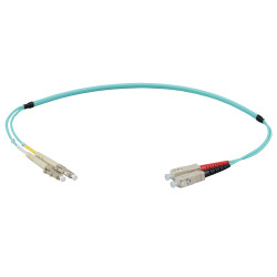 EFB Elektronik IPL-DF-LCUSCU-3-0050 cable de fibra optica 0,5 m LC SC OM3 Color aguamarina