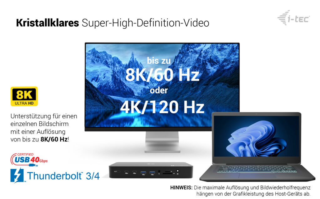 i-tec Thunderbolt 5 DOCK 3X LCD M.2 slot