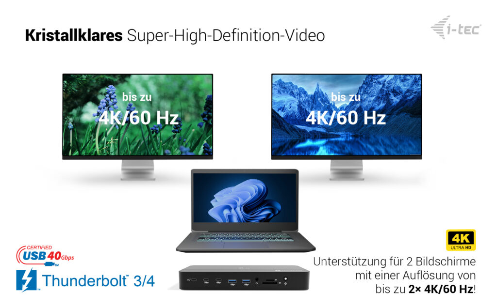 i-tec Thunderbolt 5 DOCK 3X LCD M.2 slot