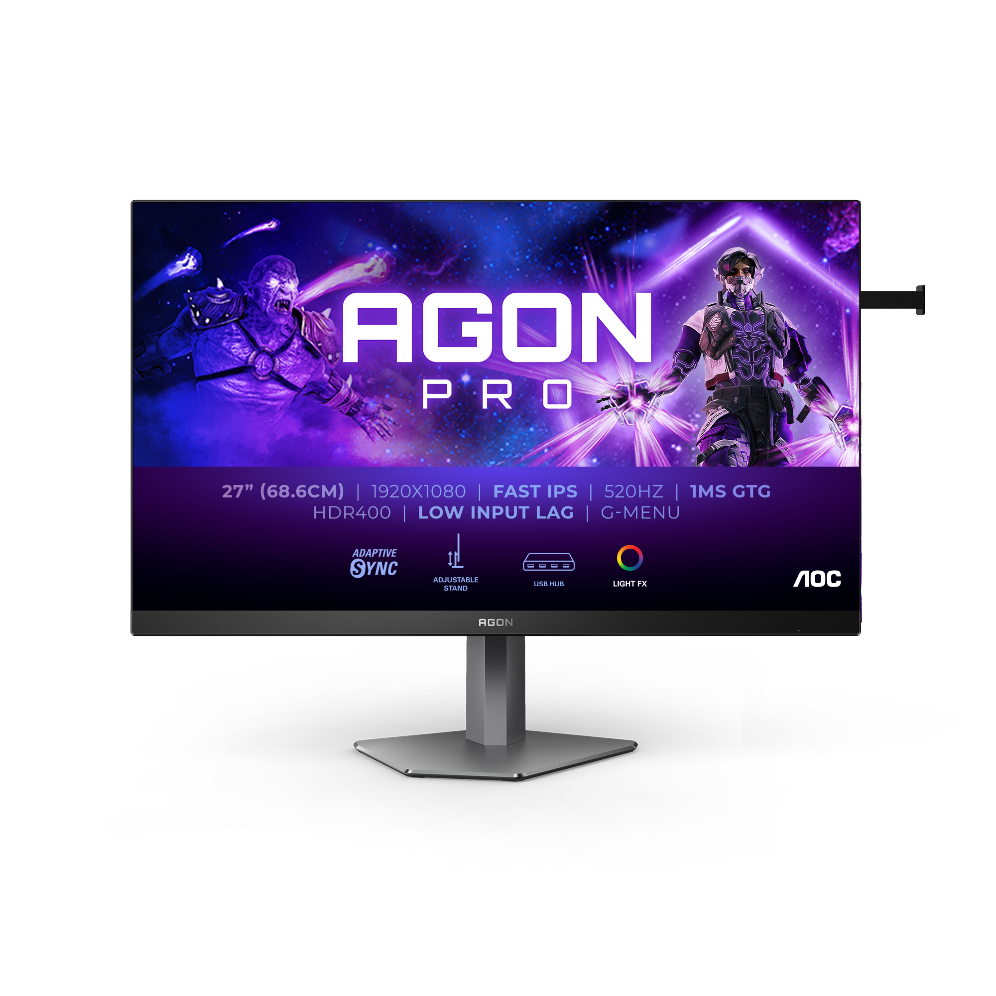AOC G2 AG276FK pantalla para PC 68,6 cm (27) 1920 x 1080 Pixeles Full HD LED Negro, Gris