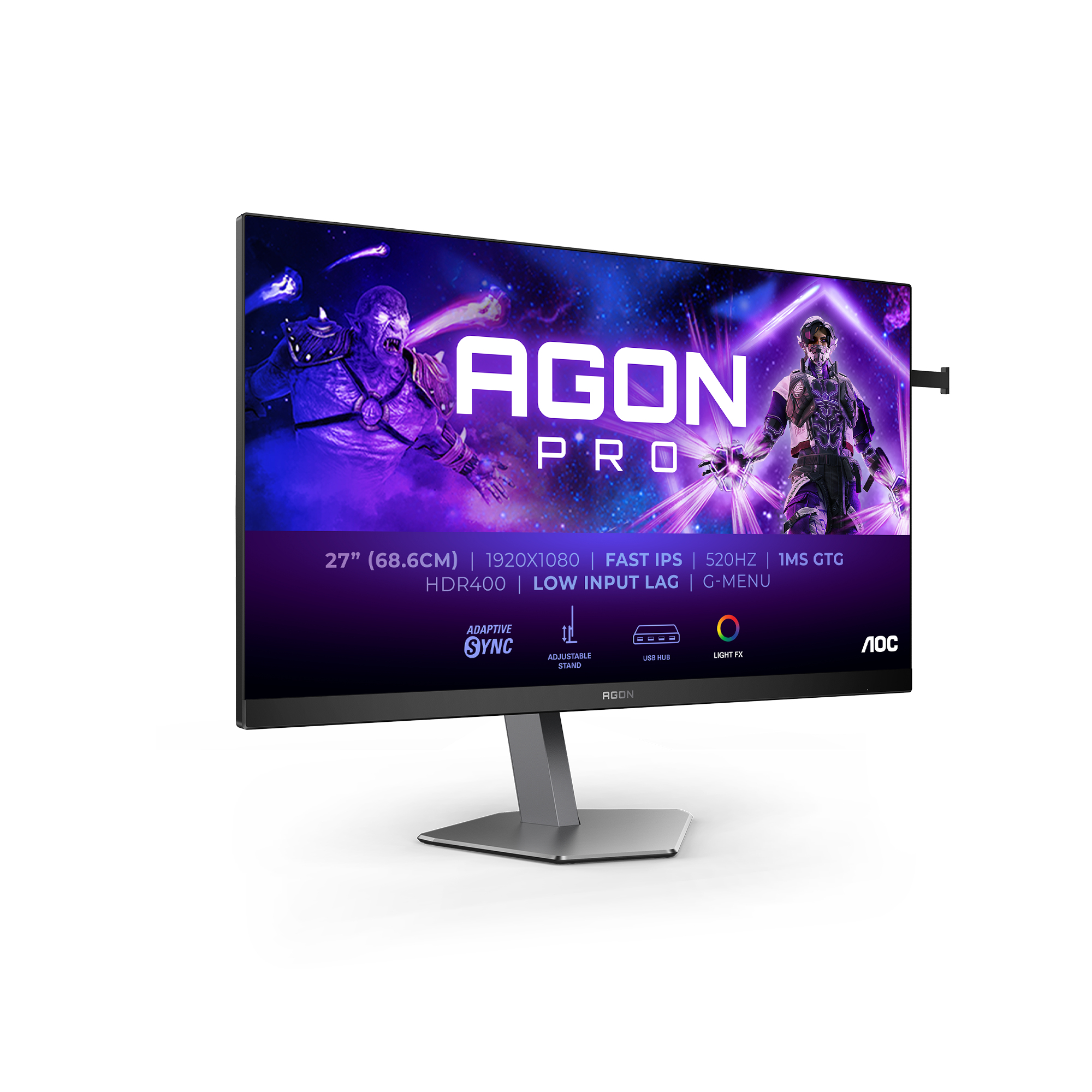 AOC G2 AG276FK pantalla para PC 68,6 cm (27) 1920 x 1080 Pixeles Full HD LED Negro, Gris