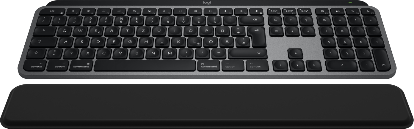 Logitech MX Keys S Combo for Mac clavier Souris incluse maison/bureau RF sans fil + Bluetooth QWERTZ Allemand Aluminium, Noir