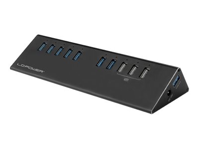 LC-Power LC-HUB-ALU-2B-10 interface hub USB 3.2 Gen 1 (3.1 Gen 1) Micro-B 5000 Mbit/s Black