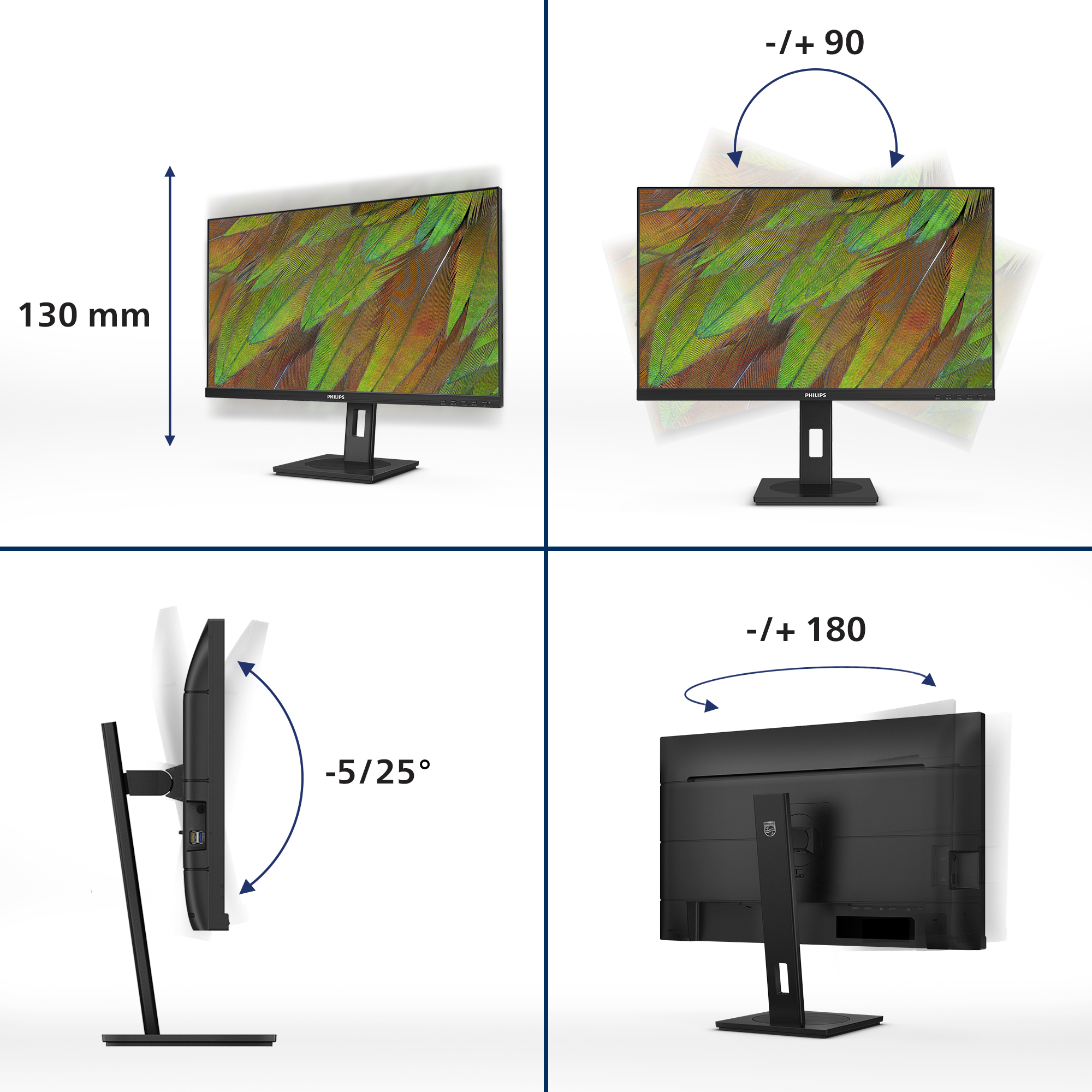 Philips 3000 series 27B1U3900/00 computer monitor 68.6 cm (27) 3840 x 2160 pixels 4K Ultra HD LCD Black