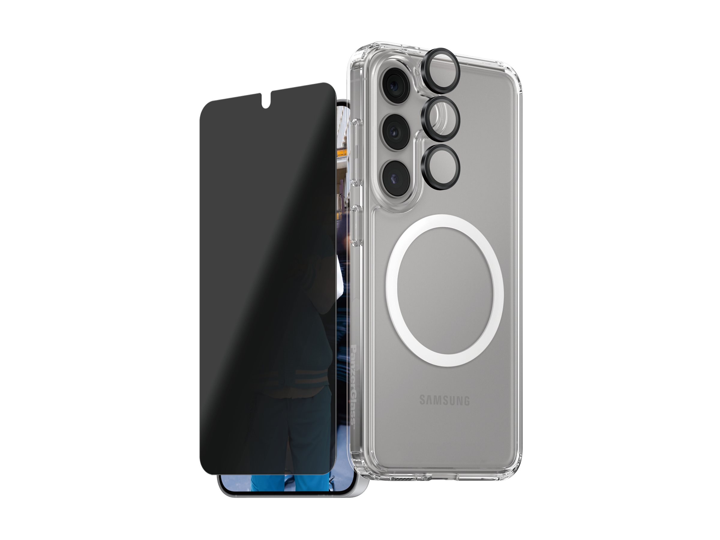 PanzerGlass CARE by � Flagship 3-in-1 Privacy Bundle Samsung Galaxy S 2025