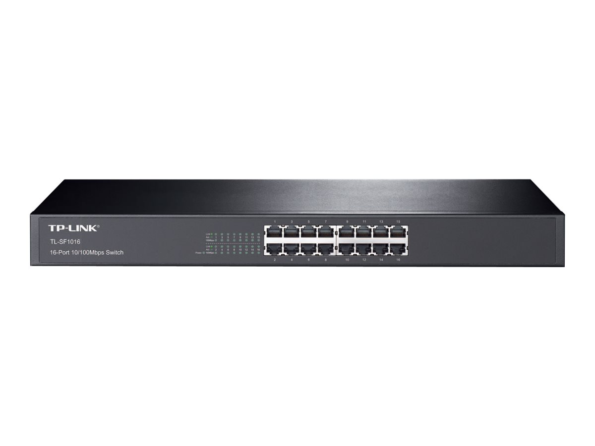 TP-Link TL-SF1016 switch di rete Non gestito Fast Ethernet (10/100) 1U Nero