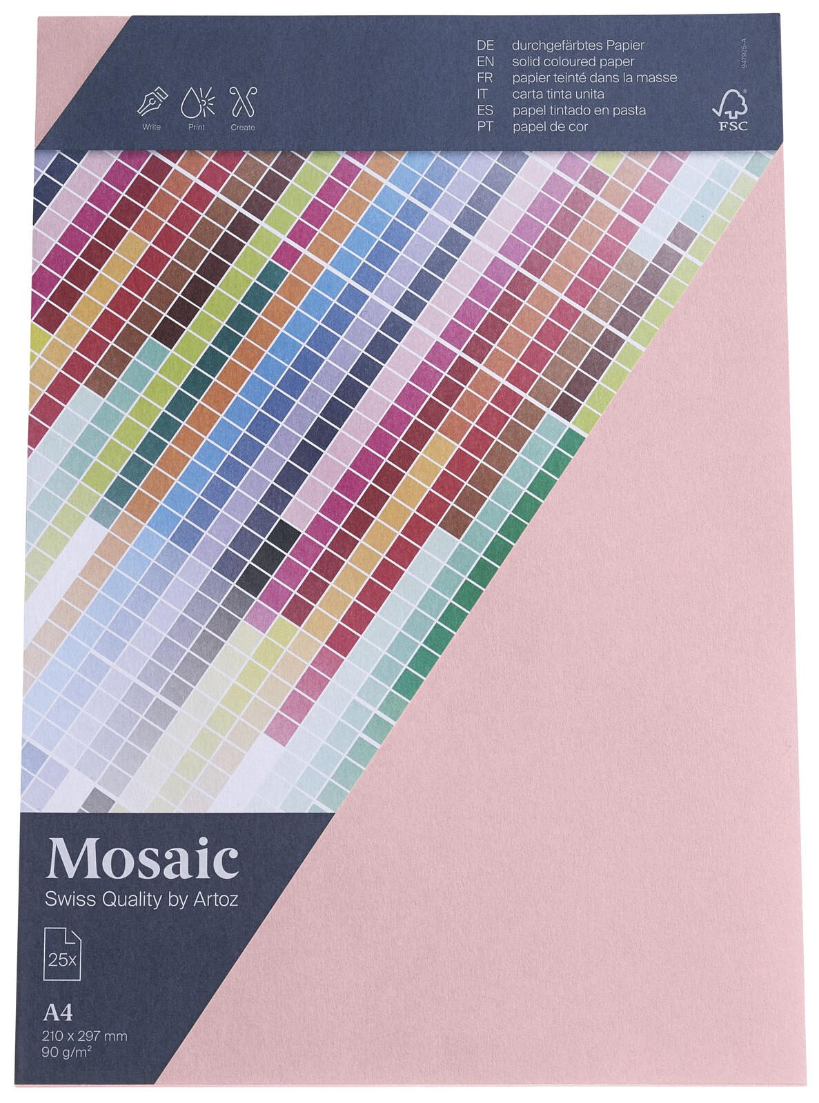 Artoz Papier Briefpapier Mosaic rosa DIN A4 90 g/qm 25 Blatt - 90 g/m - A4