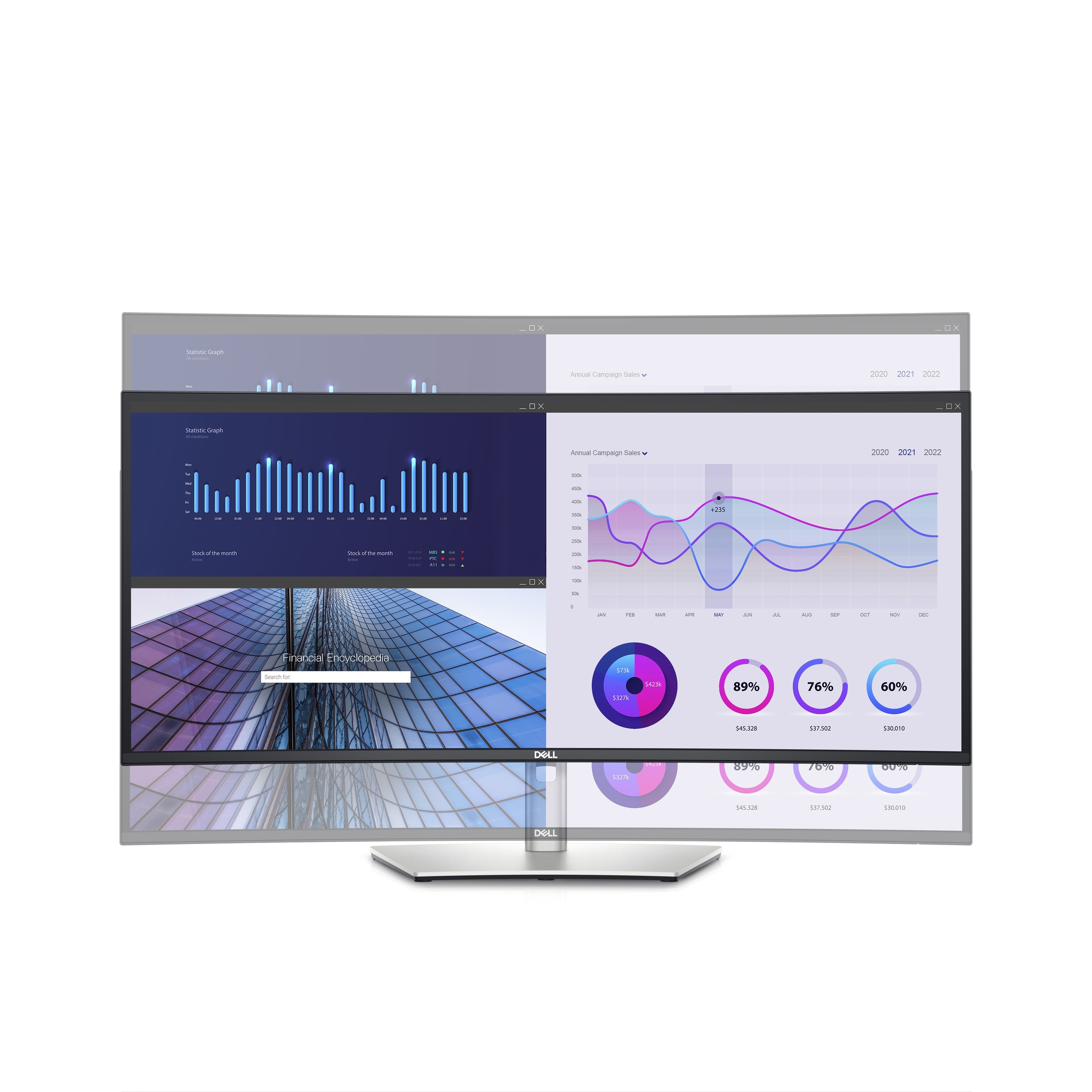 DELL UltraSharp U3423WE 86,7 cm (34.1) 3440 x 1440 pixels UltraWide Quad HD LCD Argent