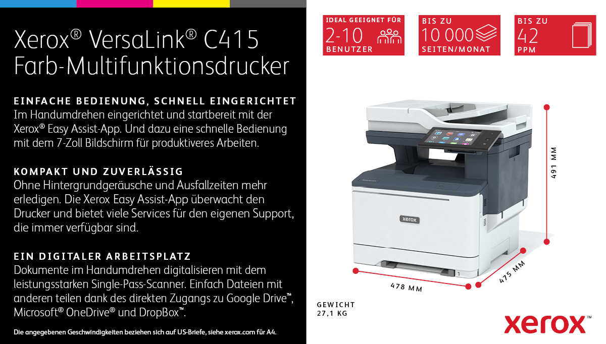 Xerox VersaLink C415DN 4-in-1 MFP 40 Seiten/Min.