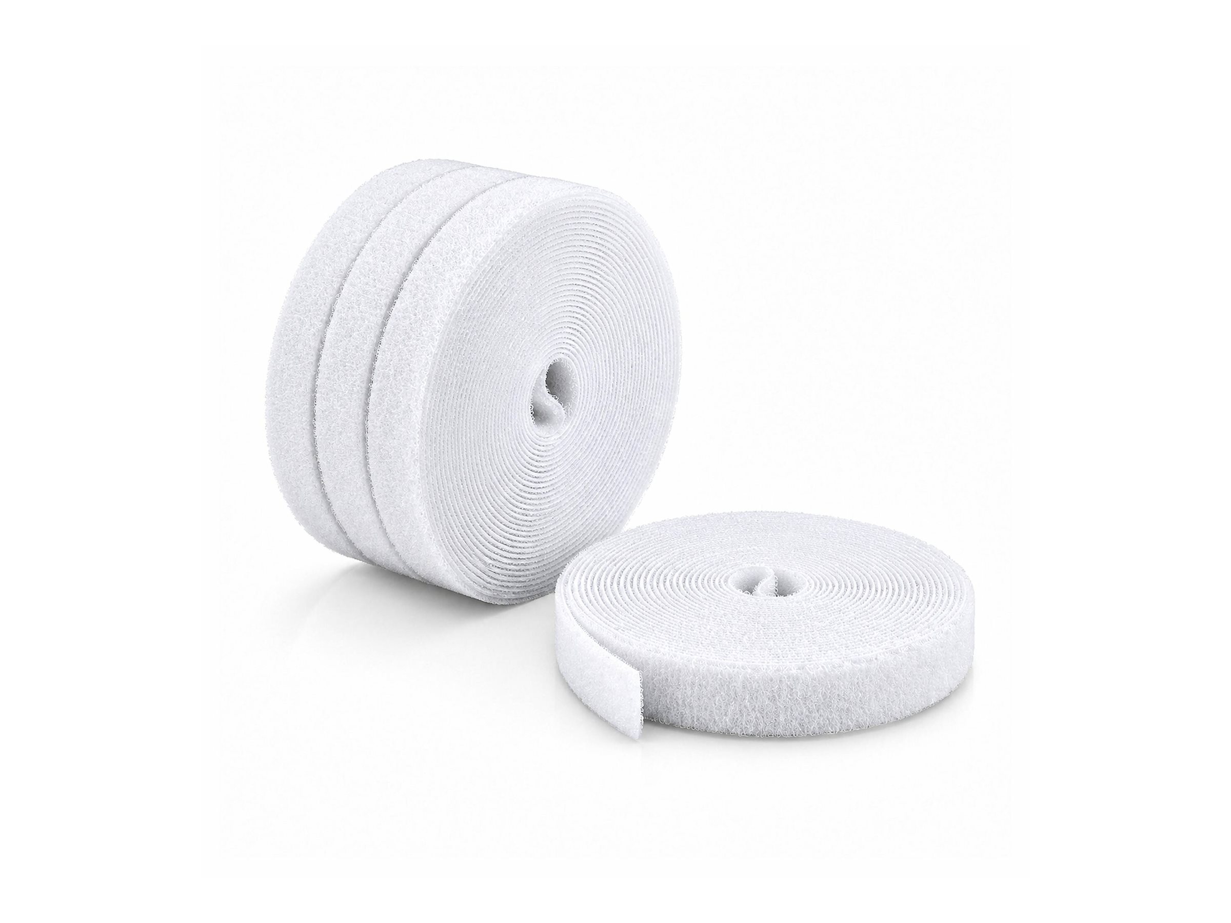 StarTech.com Paquete de 4 Bobinas de Bridas de Gancho y Bucle de 4,6m - Ancho 1,25cm - De Cortar a la Medida - Bobina a Granel - Blanco