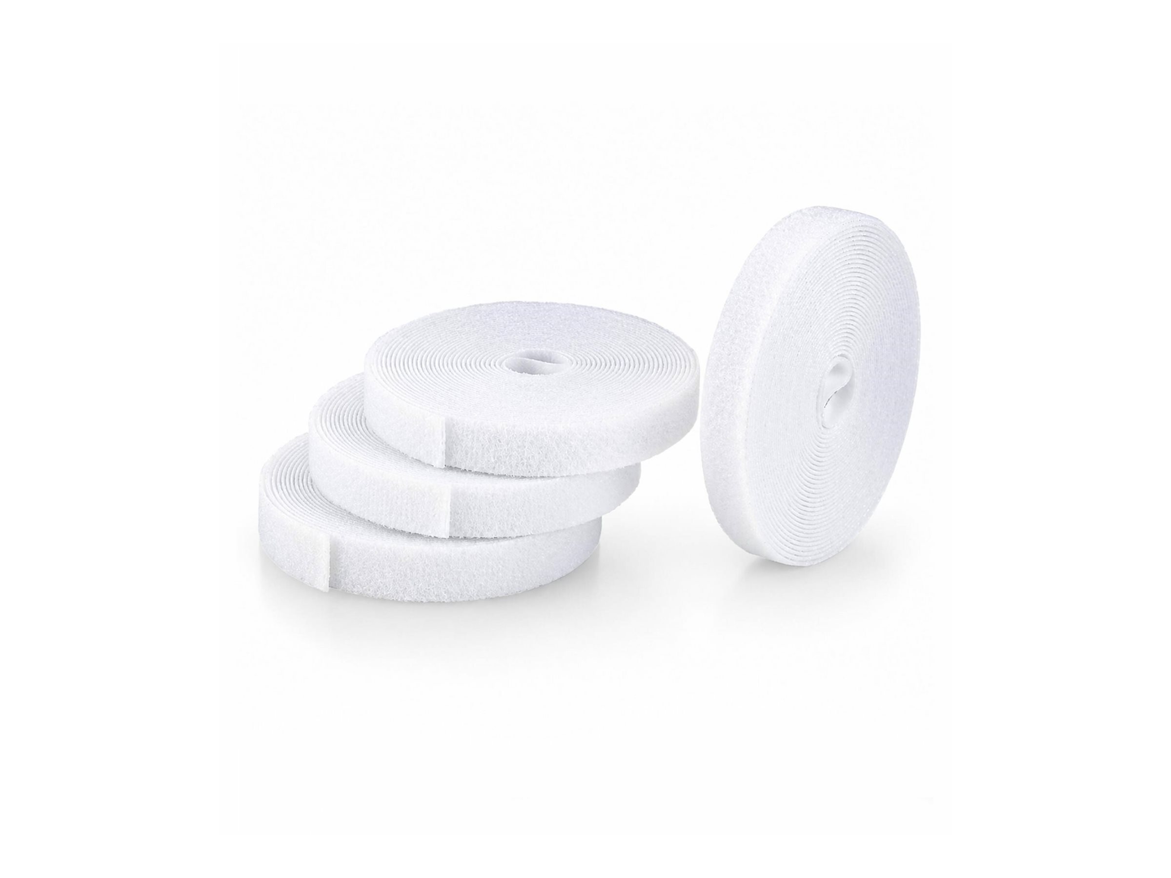 StarTech.com Paquete de 4 Bobinas de Bridas de Gancho y Bucle de 4,6m - Ancho 1,25cm - De Cortar a la Medida - Bobina a Granel - Blanco