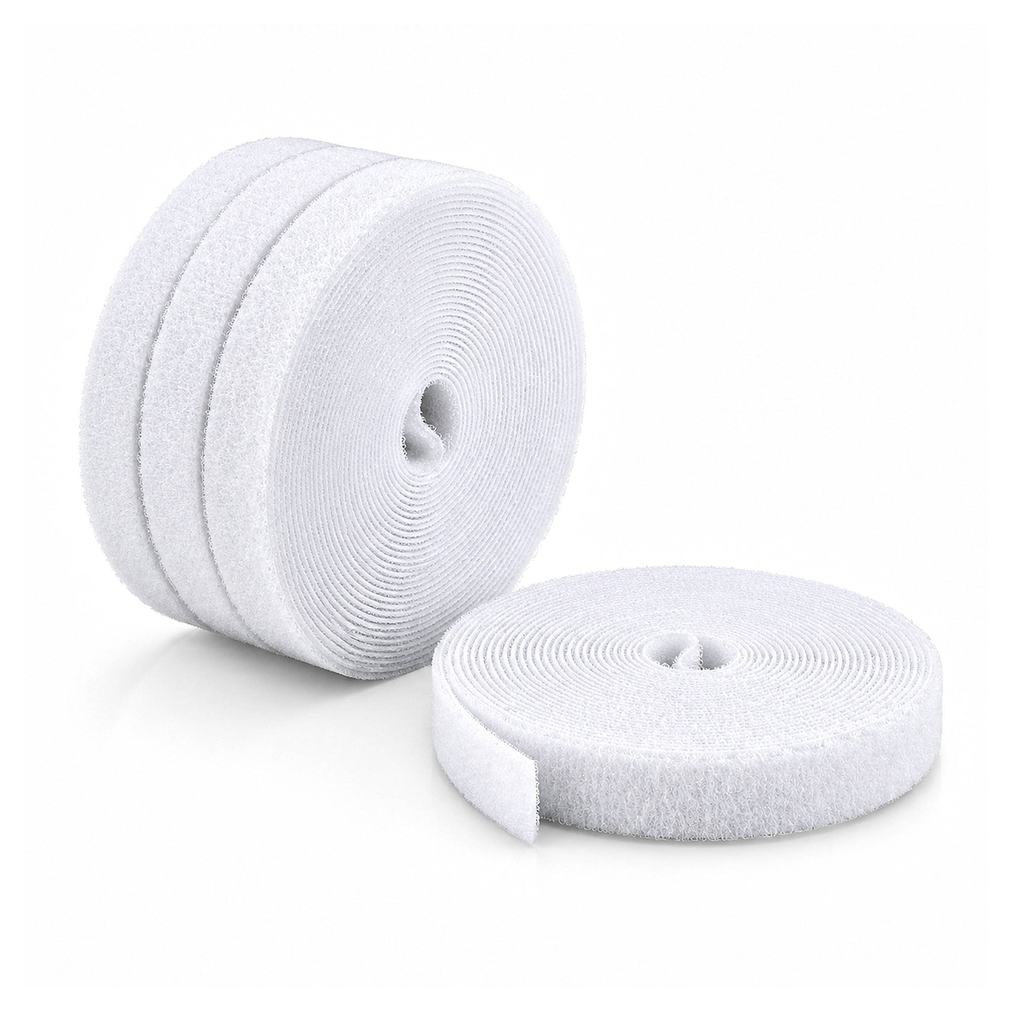 StarTech.com Paquete de 4 Bobinas de Bridas de Gancho y Bucle de 4,6m - Ancho 1,25cm - De Cortar a la Medida - Bobina a Granel - Blanco