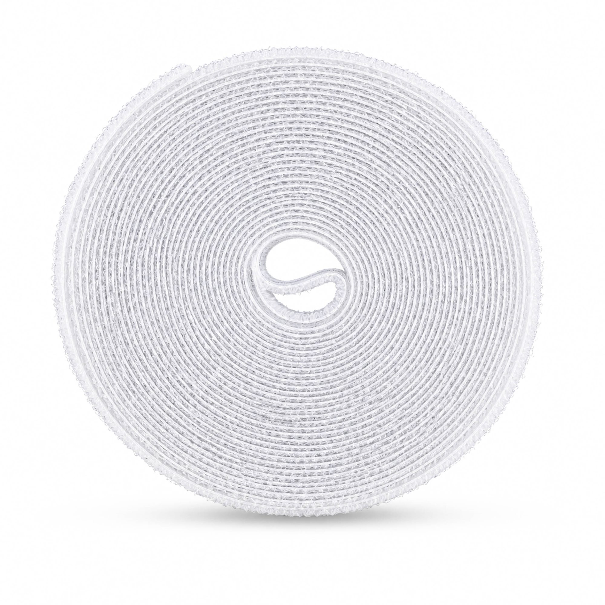 StarTech.com Paquete de 4 Bobinas de Bridas de Gancho y Bucle de 4,6m - Ancho 1,25cm - De Cortar a la Medida - Bobina a Granel - Blanco