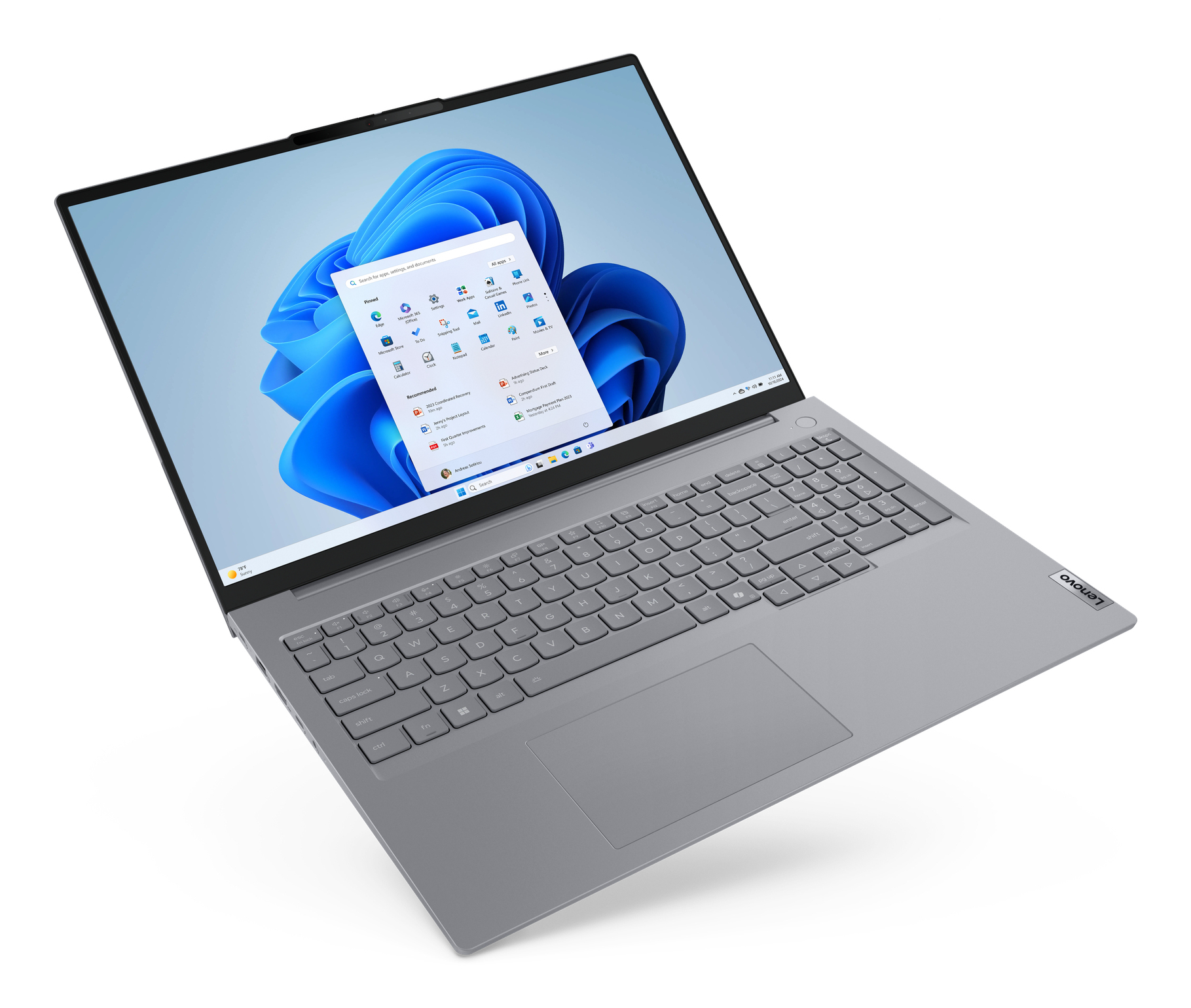 Lenovo ThinkBook 16 G8 IAL Intel Core Ultra 9 185H Laptop 40.6 cm (16) WUXGA 16 GB DDR5-SDRAM 512 GB SSD Wi-Fi 6E (802.11ax) Windows 11 Pro German Grey