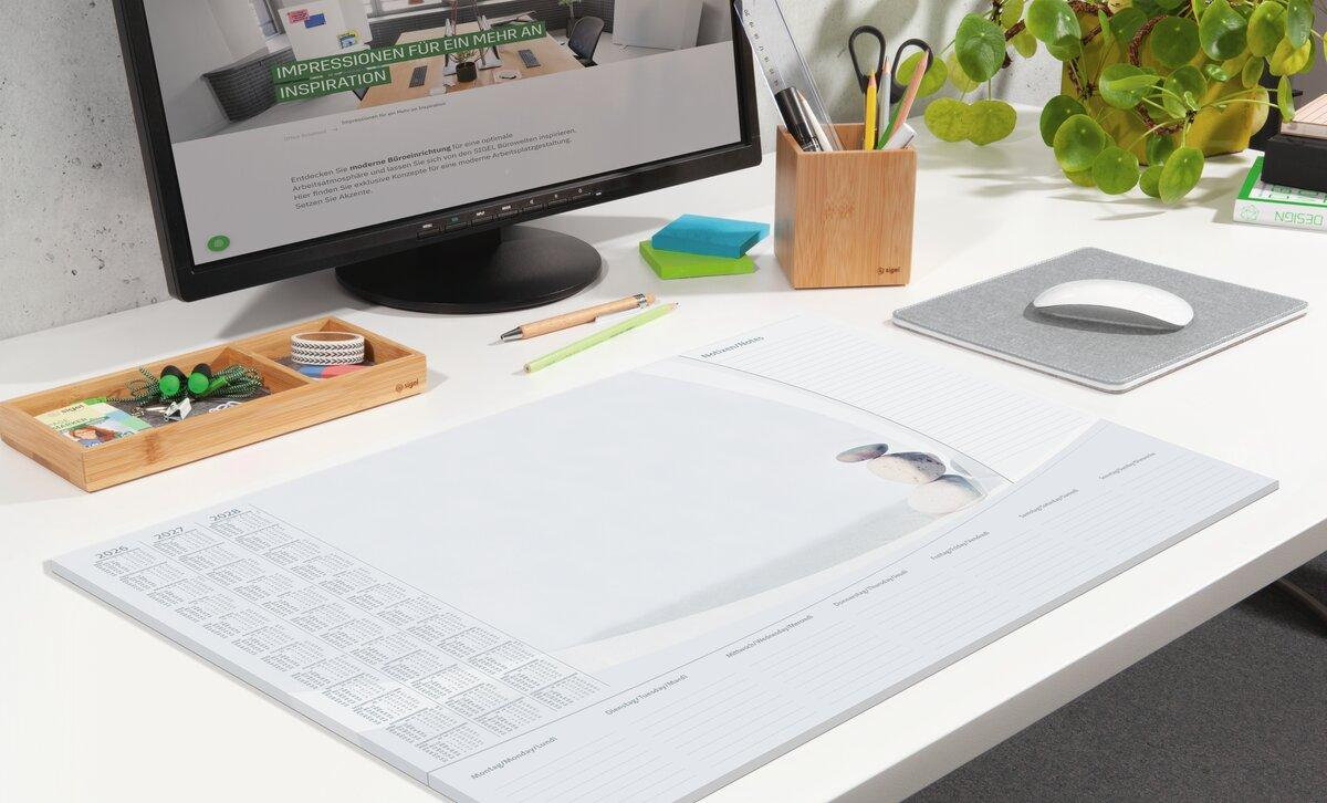 Sigel H6370 protector de escritorio Papel Gris, Blanco