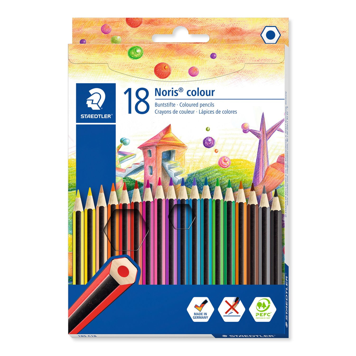 STAEDTLER Noris colour 185 - Farbstift - gemischte Farben (Packung mit 18)