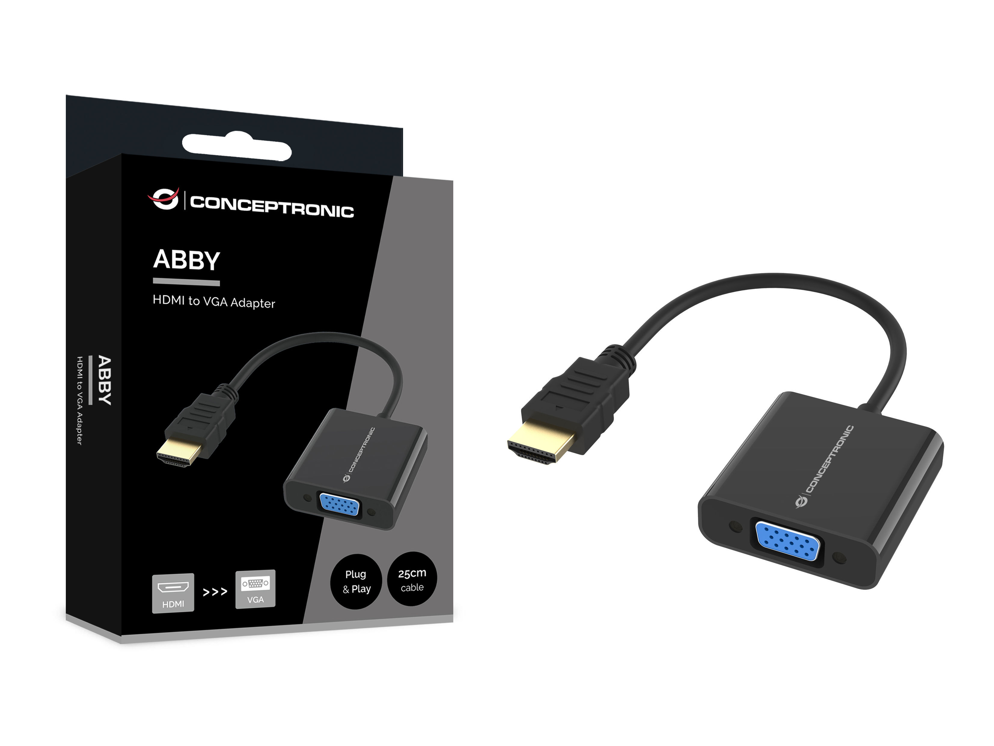 Conceptronic ABBY20B HDMI to VGA Adapter